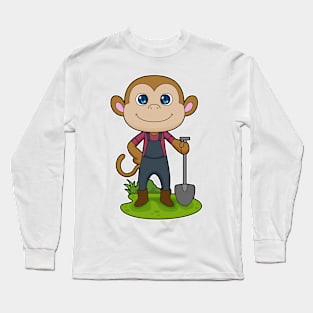 Monkey Farmer Shovel Long Sleeve T-Shirt